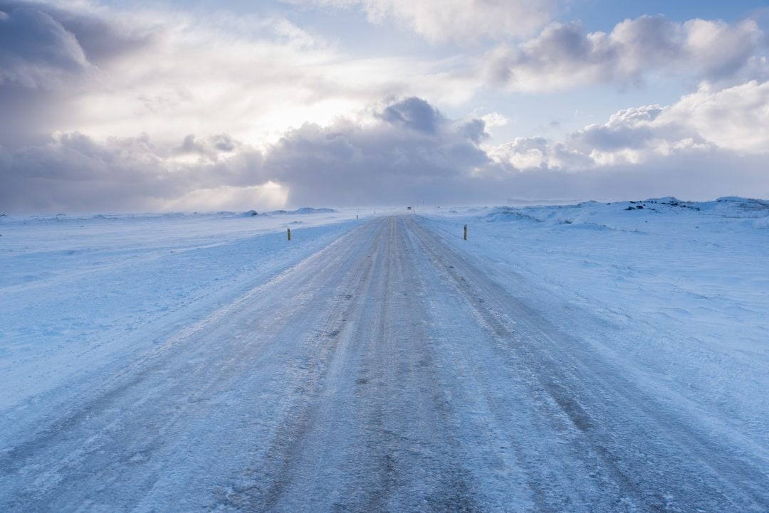 Route islandaise en hiver