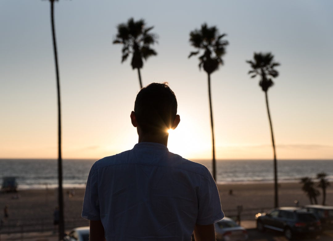 coucher de soleil à venice beach