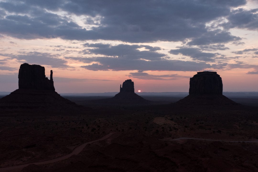 Coucher de soleil à Monument Valley